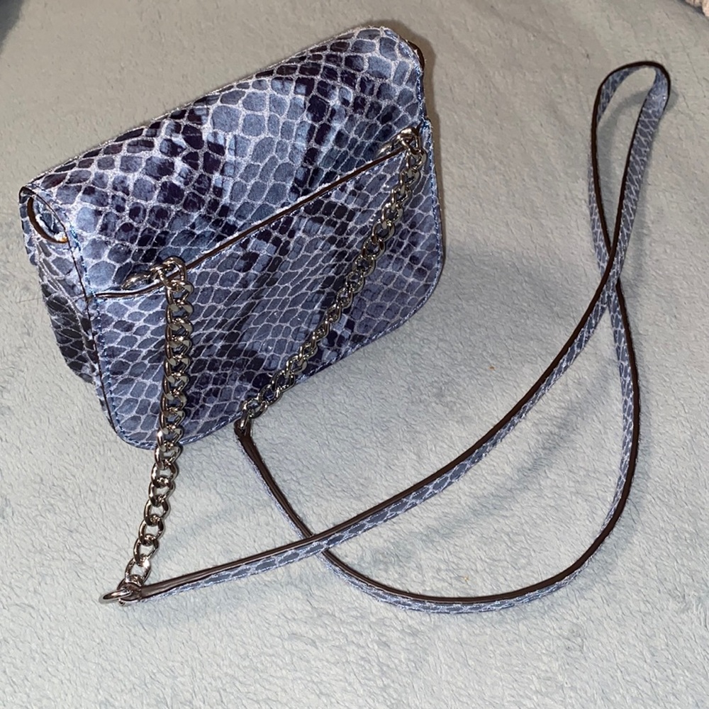 Michael Kors Fulton Blue Python Print Leather Cro… - image 3